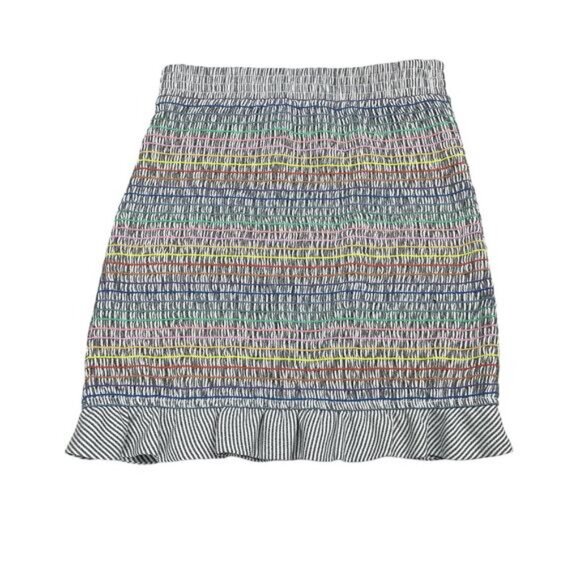 Storia Smocked Mini Skirt With Ruffle Trim Size Small - Picture 2 of 6